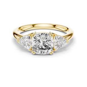 2.39 CT Cushion Cut Lab Diamond Engagement <b>Ring</b> Trillion Side Stones VVSVS EF CVD Diamonds 18K, 14K, 10K Gold & 925 - Product Image 2