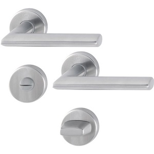 Ensemble de rosettes Stockholm E1140Z/42KV/42KVS en acier inoxydable F69 rond SK/OL DIN Gauche/Droite D/D HOPPE pour la décoration et les accessoires de bureau - Product Image 1