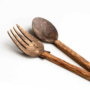 Cubiertos de madera ecológicos-Colección de cubiertos de madera reutilizables de lujo-Cubiertos de madera con acabado espejado con detalles de acero - Product Image 2