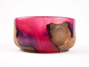 Cuenco de resina de madera contemporáneo diseñador hecho a mano artístico rústico moderno centro de mesa elegante acento para el hogar - Product Image 4