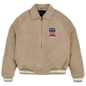 Blouson Club en Cuir Homme Heritage, en Cuir de Vachette Lourd, Style Bomber Universitaire, Authentique Légende Américaine, Vêtement de Sport, Manteau d'Hiver, Tenue de Vol - Product Image 1