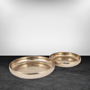 Bandeja DE SERVICIO DE ALUMINIO hecha a mano martillada de metal Bandeja de servicio de aluminio de Navidad por WB INC INDIA - Product Image 3