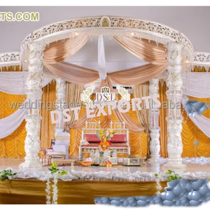 White Crystal Mandapam for Indian <b>Wedding</b> South Asian <b>Wedding</b> Fiber Crystal Mandap Low Budget Indian <b>Wedding</b> Mandap AUSTRALIA - Product Image 1
