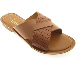 Dép quai ngang da kiểu dáng thời trang, giá cả phải chăng, đi hàng ngày, dễ mang, sang trọng, dép da bò đục lỗ - Product Image 1