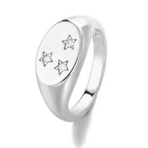 Anillo de Compromiso Unisex de Plata de Ley 925 Chapado en Oro de 18k con Piedra de Moissanita Engastada en Puntas, Certificado por Terceros, Romántico y Elegante - Product Image 4