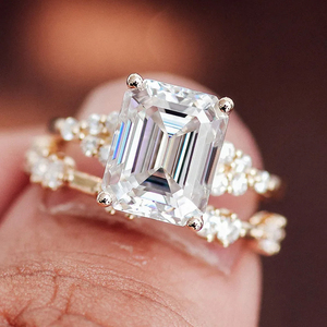 Anillo de diamante cultivado en laboratorio solitario, oro blanco de 14 quilates, corte esmeralda, CVD, joyería fina clásica de alta calidad para mujeres y hombres - Product Image 4