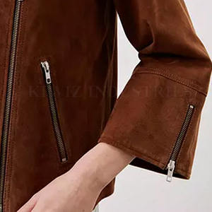 MOQ bajo Chaqueta de cuero de gamuza para mujer Venta directa de fábrica Chaqueta de cuero de gamuza de moda para mujer - Product Image 5