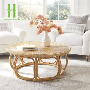 Meilleures ventes Table basse ronde Prix le plus bas Meubles de salon Tables à thé en rotin naturel écologiques du Vietnam - Product Image 4