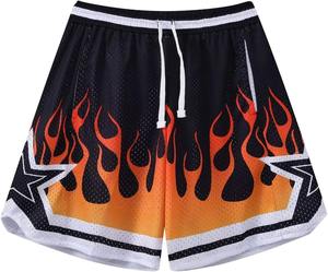 Pantalones cortos estampados de sublimación Premium para hombre, ropa de calle transpirable de malla de calle alta personalizada, suministro de fábrica de entrenamiento de gimnasio - Product Image 3