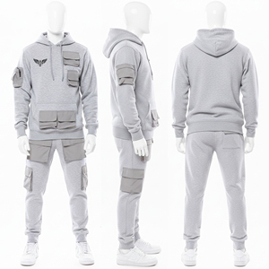 Chándal Deportivo con Capucha para Hombre, Estilo 2026, Informal, para Invierno, con Múltiples Bolsillos, 100% Algodón, Forro Polar, Alta Calidad - Product Image 1