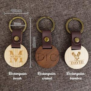 Porte-clés en bois naturel respectueux de l'environnement avec logo gravé au laser Cadeau promotionnel de f s international - Product Image 5