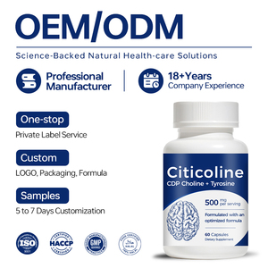 Cápsulas de Citicolina 500mg con <span class=keywords><strong>CDP</strong></span> Colina L-Tirosina para la Salud Cerebral y Apoyo Cognitivo, Fórmula para la Concentración, Marca Privada OEM - Product Image 2