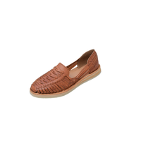 Collection Macarena 3050FLAT Mocassins plats tressés en cuir véritable faits à la main, chaussures décontractées à enfiler avec semelle EVA légère
