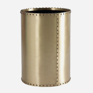 Cubo de basura de latón antiguo de acero inoxidable - Product Image 2