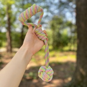 Jouet classique en chanvre arc-en-ciel pour chiens, style poing de singe - Product Image 3