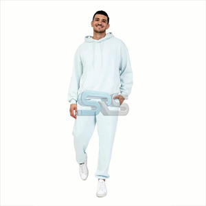 ชุดวอร์มเข้ารูปสำหรับผู้ชายชุดออกกำลังกายผ้าคอตตอนชุดวิ่งออกกำลังกายพิมพ์ลายสีล้วนมีฮู้ดคอ100% - Product Image 4