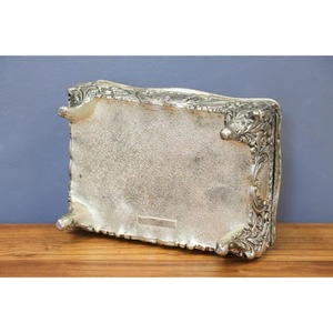 Caja de joyería real de diseñador antiguo de lujo, organizador de Metal con acabado plateado para almacenamiento de joyas, tocador, exhibición hecha en la India - Product Image 5