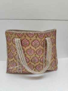 Nouveau Style coton sac à main main-bloc imprimé coton matelassé fourre-tout bohème sac à bandoulière coton Shopping sac de voyage à la main sac fourre-tout - Product Image 2