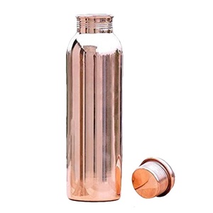 Juego de 2 Botellas de Agua de Cobre Hechas a Mano, Botella de Agua de Cobre Sólida para Beber, Artículo de Hostelería de la Mejor Calidad - Product Image 2
