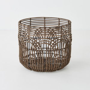 Cesta de mimbre redonda para almacenamiento, cesta elegante y decorativa, fabricación al por mayor, de Vietnam - Product Image 4