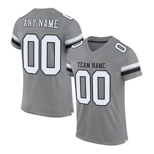 Camiseta de fútbol gris personalizada 2025, diseño de retroceso de malla de secado rápido, camiseta transpirable de talla grande con estampado auténtico - Product Image 3
