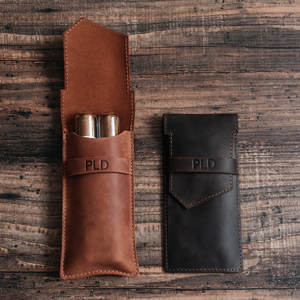 ALW 2025 Brown Leather Portable Cigar Case <b>Pouch</b> Box Custom Travel Case with Cutter Accessory OEM ODM Available - Product Image 5