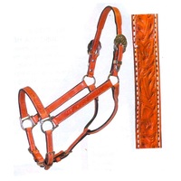 Cabestro Floral Lariat de Cuero y Nylon Resistente y Ajustable, Cabestro Duradero para Caballos, Equipo de Equitación Personalizado para Uso General