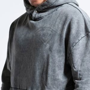 Sudaderas con Capucha Lavadas al Ácido con Logotipo y Diseño Personalizados, Sin Ribete Inferior, Sudadera Urbana para Hombre, Sudadera Vintage Lavada de Algodón para Hombre - Product Image 5