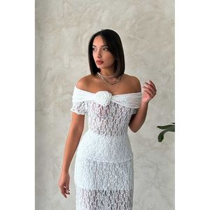 Blusa Elegante de Encaje Color Borgoña con Detalle de Rosa para Mujer, Marca TOPSHOW, Top Formal para la Noche, Mezcla de Algodón y Poliéster, Venta al Por Mayor Tallas S-M-L - Product Image 2