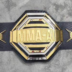 Ceinture de championnat poids lourd de qualité supérieure conçue sur mesure avec bracelet en cuir véritable de 4mm Logo avant durable Arts martiaux pour la lutte - Product Image 1