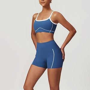 Diseñador de lujo de las mujeres 2025 Eco-Friendly Yoga Gear transpirable Fitness Shorts Logo frontal bajo cierre elástico sólido lavado - Product Image 3