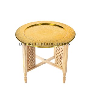 Lot de 2 tables d'appoint marocaines de forme ronde Tables basses marocaines en verre et métal de taille personnalisée les plus vendues au prix le plus bas - Product Image 3