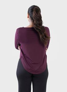 Camiseta informal de manga larga con cuello redondo y cuello redondo para mujer - Product Image 4