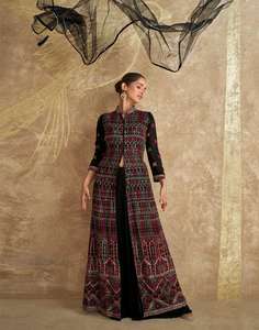 New Designer Georgette Heavy Embroidery <b>Dress</b> With <b>Long</b> Full Sleeve Palazzo Sequence Work Fancy Dupatta With Heavy Work Set - Product Image 6