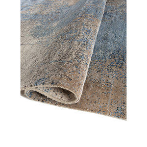 Alfombra Rectangular Kavi Hecha a Mano con Lana, Bambú y Seda, Diseño Abstracto Beige Marrón Afterglow, para Pasillo, Modelo Eskm-02 - Product Image 2