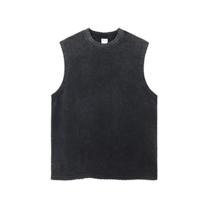 <b>Mens</b> Oversized Sleeveless <b>Vest</b> | Best Selling Casual Washed Tank Top | Hip Hop High Street Loose Fit Shoulder T-Shirt Streetwear - Product Image 1