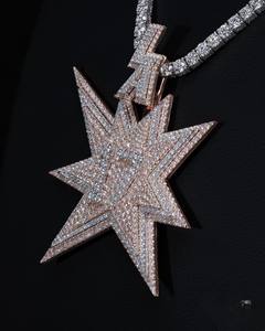 Pendentif en argent 925 avec initiale personnalisée, hip hop, moissanite, logo glacé, VVS, moissanite véritable, testé au diamant, certificat IGI - Product Image 2