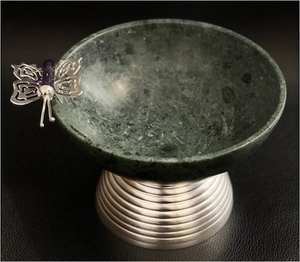 Dernier bol de service en marbre avec base en métal pour la vaisselle de table de restaurant d'hôtel à la maison - Product Image 2