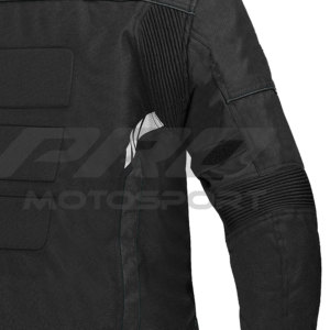 Blouson de moto unisexe noir SAPRO, manches longues, coupe-vent, logo imprimé sur le devant, toutes saisons, imperméable et respirant - Product Image 6