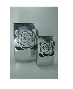 Vase à fleurs en métal argenté écologique de style italien moderne avec une capacité de 900 ml pour la décoration intérieure, salon et chambre à coucher - Product Image 2