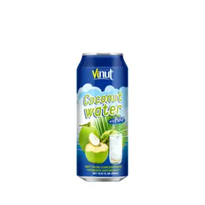 Bebida fresca Vinut 490ml Coco puro con pulpa (de ingrediente real) Bebida NFC fabricada en Vietnam una fábrica (OEM, ODM)