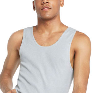 Débardeur athlétique pour hommes coupe ajustée sans manches entraînement Fitness débardeur polyester coton tissu pour entraînement de gymnastique et musculation - Product Image 5