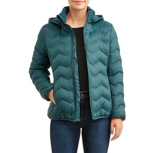 OEM Blank Design Quilted Puffer Jacket for Women Breathable Fabric Zipper pocket Plus Size Winter Warm Bubble Jacket for <b>Ladies</b> - Product Image 4