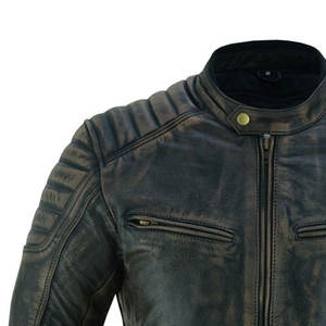 Chaqueta de carreras de cuero genuino para hombre con logotipo personalizado chaquetas de motorista de calle de cuero de nuevo diseño personalizadas - Product Image 6