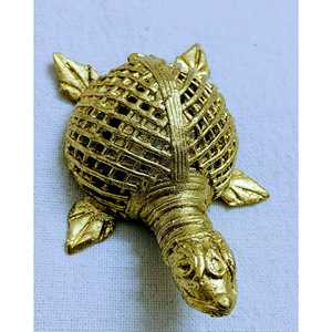 Mukherjee Artisanat Laiton Dhokra Tortue Oeuvre Artisanale Shabby Chic Design de Luxe pour la Décoration Intérieure 10cm X 6.4cm X 20.2cm - Product Image 4