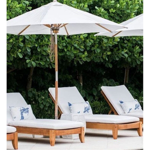 sun lounger teak <b>wood</b> with umbrella made in indonesia - Product Image 1