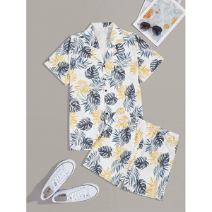 Hot Selling Factory Direct Summer OEM ODM Beach Wear Swim Set Latest Custom Floral <b>Men</b> Beach Shorts <b>Men</b> Hawaiian <b>Shirts</b> Set for - Product Image 6