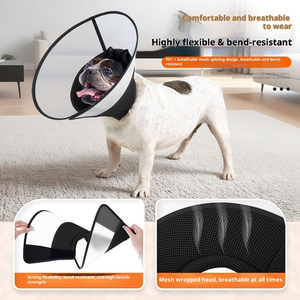 Vente en gros de fournitures pour animaux de compagnie | Cône de chien en PVC respirant <span class=keywords><strong>DOTON</strong></span> | Collier de récupération réglable anti-léchage et anti-morsure pour chiens de taille moyenne - Product Image 3