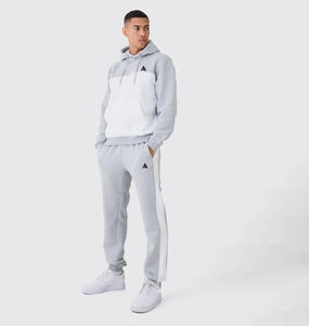 Conjunto Deportivo Personalizado de Dos Piezas con Capucha para Hombre, Talla Grande, Alta Calidad, 100% Algodón Felpa, Sudadera con Cintura Elástica - Product Image 1