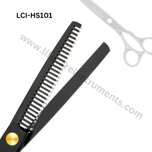 Ensemble de ciseaux de coiffure professionnels noirs en acier inoxydable japonais, avec logo et emballage personnalisés - Product Image 5